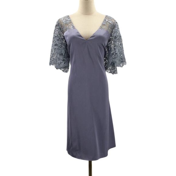 AW BRIDAL SZ 12 L dusty blue Lynne mother of bride formal party midi dress b166 - Picture 3 of 9